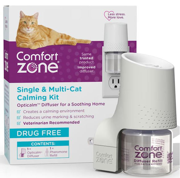 Comfort Zone Single & Multi-Cat Calming Kit For A Soothing Home (1 Pack - 1 Diffuser 1 Refill 48ml)