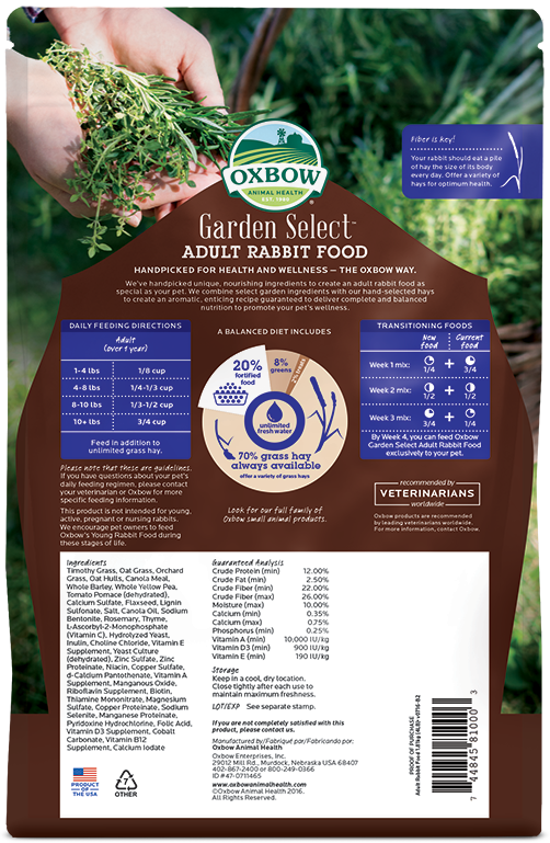 Oxbow rabbit food ingredients discount