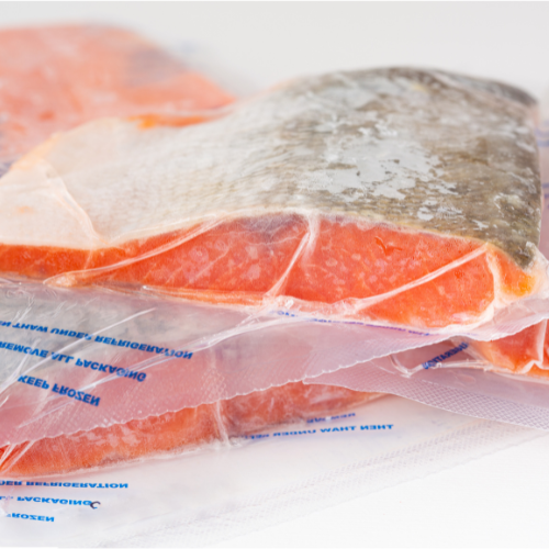 Frozen salmon fillets