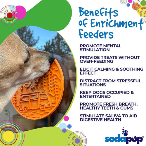 SodaPup Camp eMat Enrichment Lick Mat (8” diameter 0.25” thick, Orange)