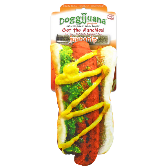 Doggijuana Get the Munchies Refillable Hot Dog Toy