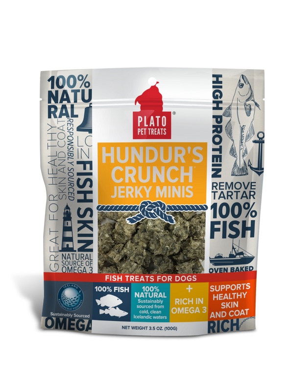 Plato Hundur’s Crunch Jerky Minis Fish Dog Treats (10-oz)