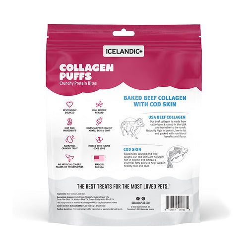 Icelandic+™ Beef Collagen Puffs with Cod Skin Treats for Dogs (2.5 oz)