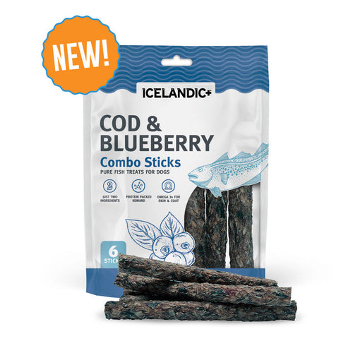 Icelandic+ Cod & Blueberry Combo Sticks For Dogs (2 oz)