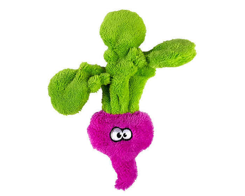 Cycle Dog Duraplush Radish Dog Toy (Fuchsia & Green - 13 x 5 x 1 in.)