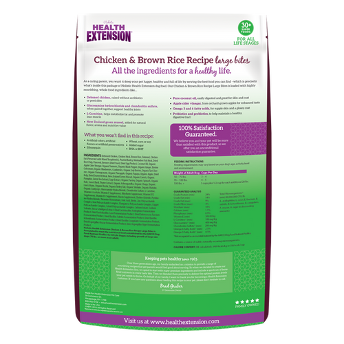 Health Extension Large Bites Chicken & Brown Rice Recipe Dry Dog Food