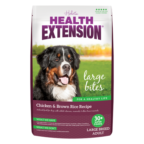 Health Extension Large Bites Chicken & Brown Rice Recipe Dry Dog Food