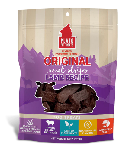 Plato Original Real Strips Lamb Dog Treats