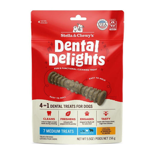 Stella & Chewy's Medium Dental Delights Chicken & Parsley Flavor Treats for Dogs (5.5 oz)