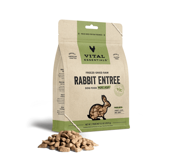 Vital Essentials Freeze-Dried Raw Rabbit Entrée Mini Nibs Dog Food