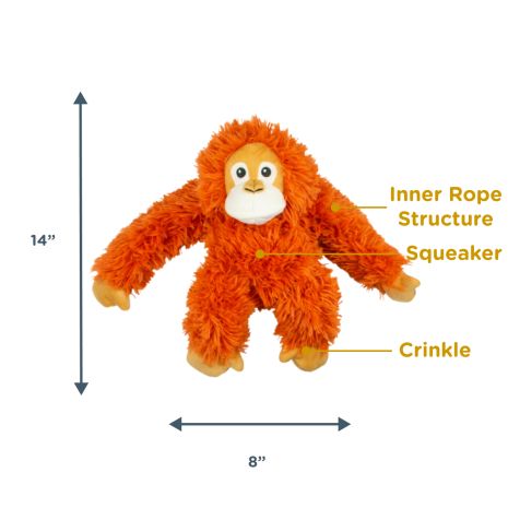 Tall Tails Orangutan Rope Body Dog Toy