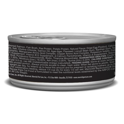 Merrick Backcountry Grain Free Salmon Pate Canned Cat Food