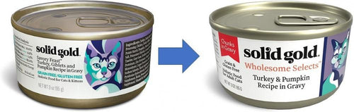 Solid Gold Wholesome Selects Grain Free Turkey & Pumpkin in Gravy Recipe Canned Cat Food