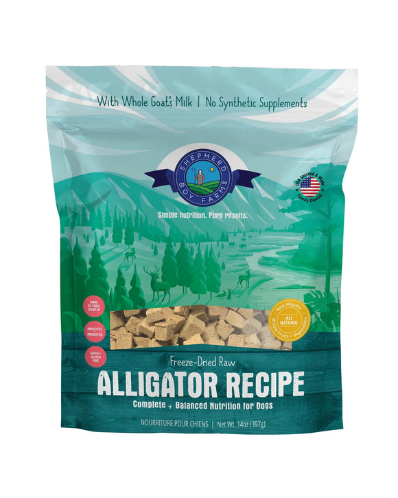 Shepherd Boy Farms Freeze-Dried Alligator Recipe for Dogs