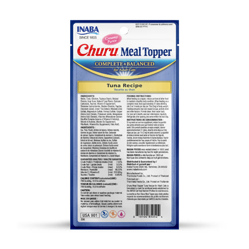 Inaba Churu Meal Topper Tuna Recipe Cat Food Topper