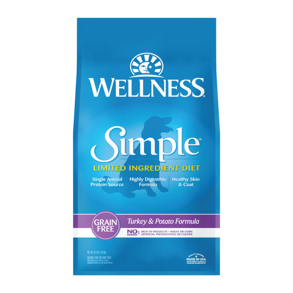 Wellness Simple Grain Free Natural Limited Ingredient Diet Diet Turkey and Potato Recipe Dry Dog Food