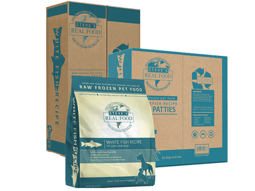 Steve's Real Food White Fish Recipe Frozen Raw Dog Food