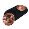 Messy Mutts Double Silicone Dog Feeder with Copper Colored Bowls, 3 Cups Per Bowl