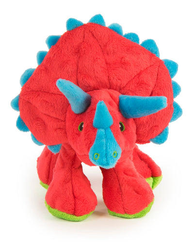 GODOG Dinos Frills Squeaker Plush Pet Dog Toy