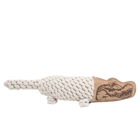 Tall Tails Natural Leather Crunch Crocodile Rope Dog Toy