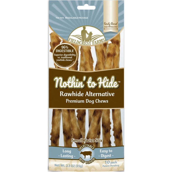 Fieldcrest Farms Rawhide Alternative Small Twist Stix (Chicken, 10 pack)