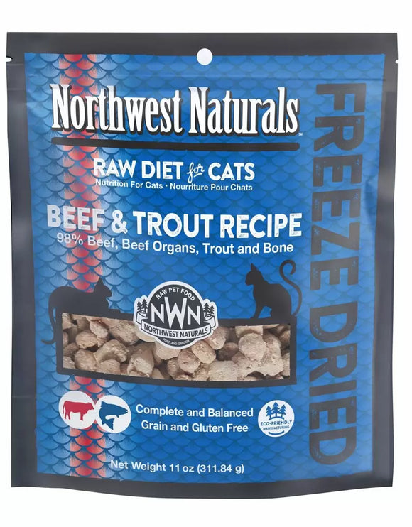 Northwest Naturals Freeze Dried Cat Nibbles Beef & Trout Cat Food