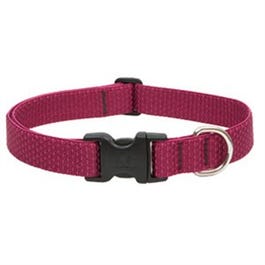Eco Dog Collar, Adjustable, Berry, 1 x 16 to 28-In.