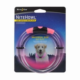 NiteHowl LED Dog Safety Necklace, Pink