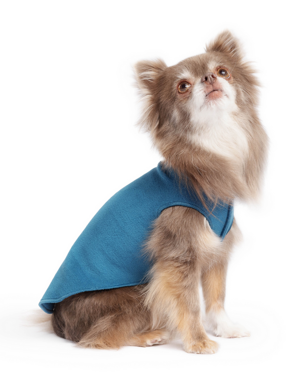 Gold Paw Stretch Fleece Dog Coat (Size 6, Marine Blue)