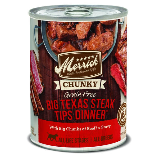 Merrick Grain Free Big Texas Steak Tips Dinner Canned Dog Food