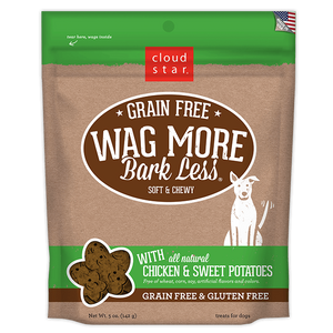 Cloud Star Wag More Bark Less Soft and Chewy Grain Free Chicken and Sweet Potatoes Dog Treats
