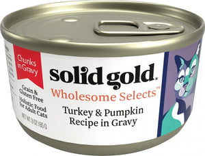 Solid Gold Wholesome Selects Grain Free Turkey & Pumpkin in Gravy Recipe Canned Cat Food