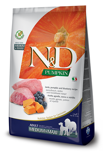 Farmina N&D Pumpkin Formula Medium & Maxi Lamb & Blueberry Adult Dog Food (26.4-lb)