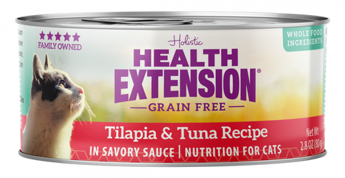 Health Extension Grain Free Tilapia and Tuna Recipe Canned Cat Food