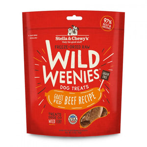 Stella & Chewy's Wild Weenies Grain Free Beef Recipe Freeze Dried Raw Dog Treats