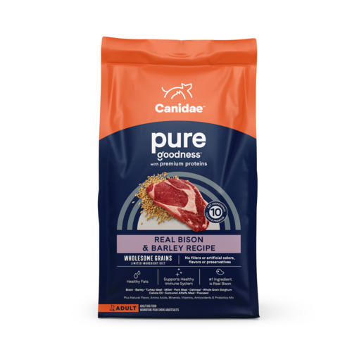 Canidae PURE with Wholesome Grains Limited Ingredient Dry Dog Food, Real Bison and Barley Recipe
