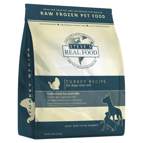 Steve's Real Food Frozen Raw Turkey Diet for Dogs and Cats (20 lb)