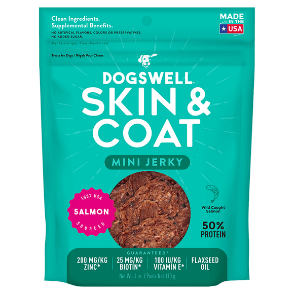 Dogswell Skin & Coat Mini Jerky Treats Salmon