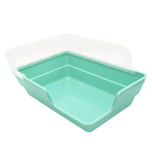 Oxbow Enriched Life Rectangle Litter Pan with Removable Shield (Teal)