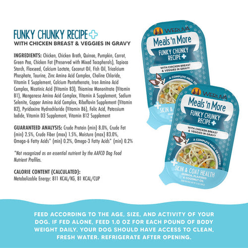 Weruva Meals 'n More Funky Chunky Recipe Plus with Chicken Breast & Veggies in Gravy Dog Food (3.5 Oz - 12pk)