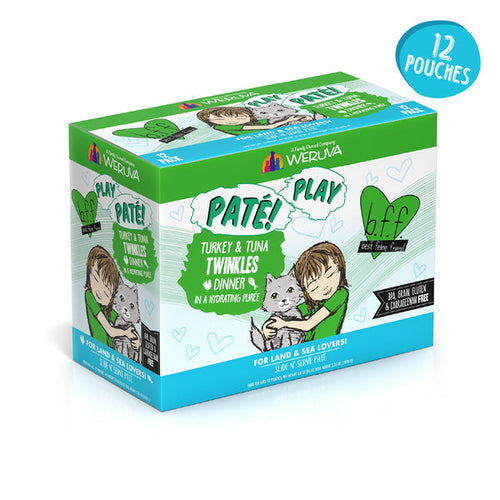 Weruva B.F.F. PLAY PATÉ! Turkey & Tuna Twinkles Dinner in a Hydrating Purée Cat Food