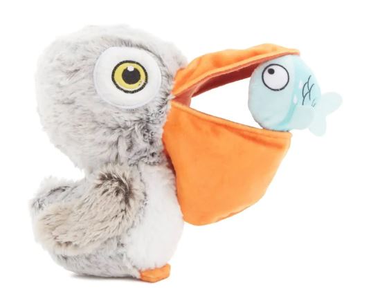 BARK Big Bill & Beak-A-Boo Fish Dog Toy (Small/Medium: 8.86