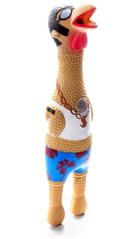 Charming Pet Squawkers Earl Latex Rubber Chicken Interactive Dog Toy