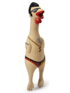 Charming Pet Squawkers Earl Latex Rubber Chicken Interactive Dog Toy