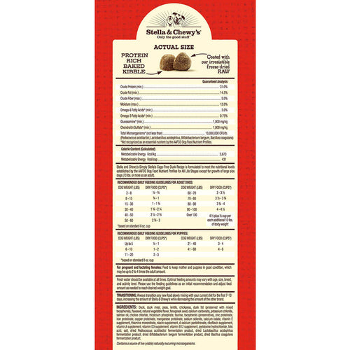 Stella & Chewy's Limited Ingredient Cage-Free Duck Raw Coated Kibble