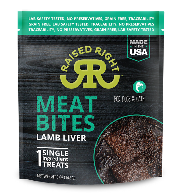 Raised Right Meat Bites Lamb Liver Single Ingredient Treats
