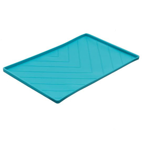 Messy Mutts Silicone Non-Slip Dog Bowl Mat with Raised Edge to Contain the Spills