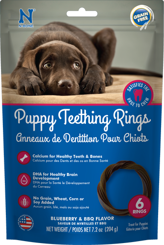 N-Bone® Puppy Teething Rings Grain-Free Blueberry & BBQ