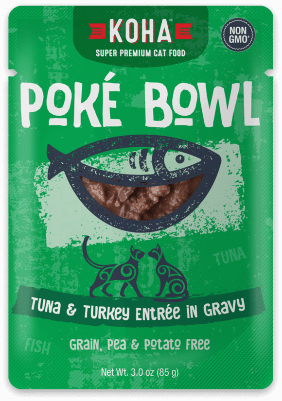 Koha Poké Bowl Tuna & turkey Entrée in Gravy for Cats