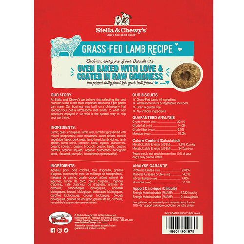 Stella & Chewy's Raw Coated Biscuits Grass Fed Lamb Recipe Dog Treats